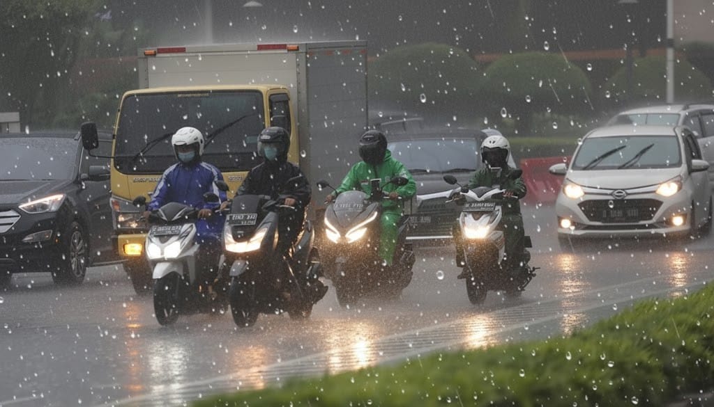 kabar360-tips-berkendara-saat-hujan